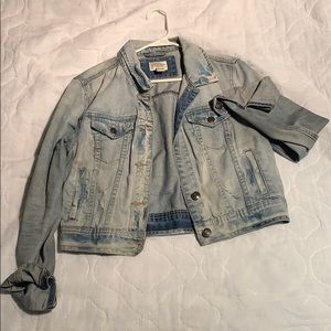Distressed denim jacket
